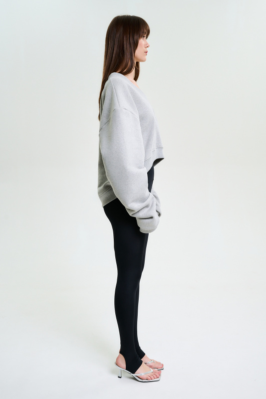 Свитшот с V вырезом GRAY MELANGE